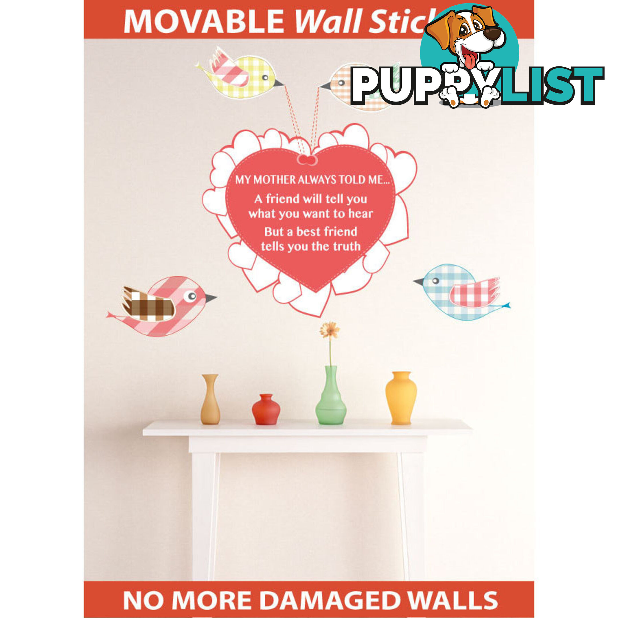 Extra Large Size My Mother Told Me Wall Sticker Quotes - Totally Movable