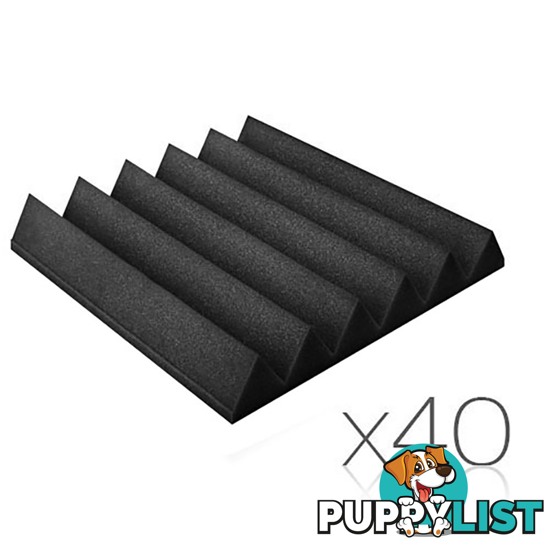 6 Teeth Wedge 30 x 30cm Acoustic Foam Panels x 40