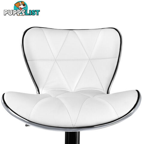 Set of 2 PU Leather Kitchen Bar Stool White