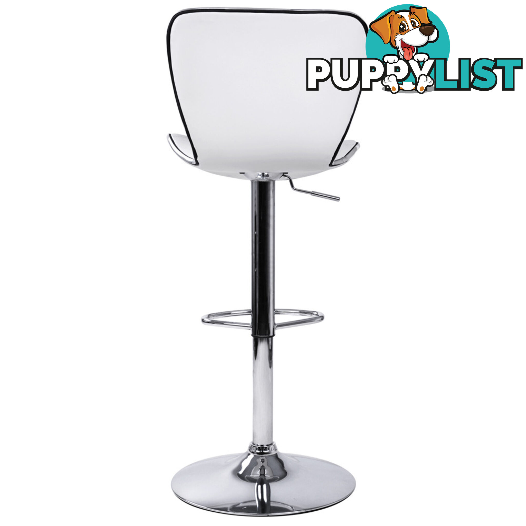 Set of 2 PU Leather Kitchen Bar Stool White