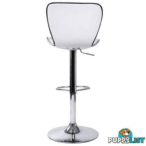 Set of 2 PU Leather Kitchen Bar Stool White