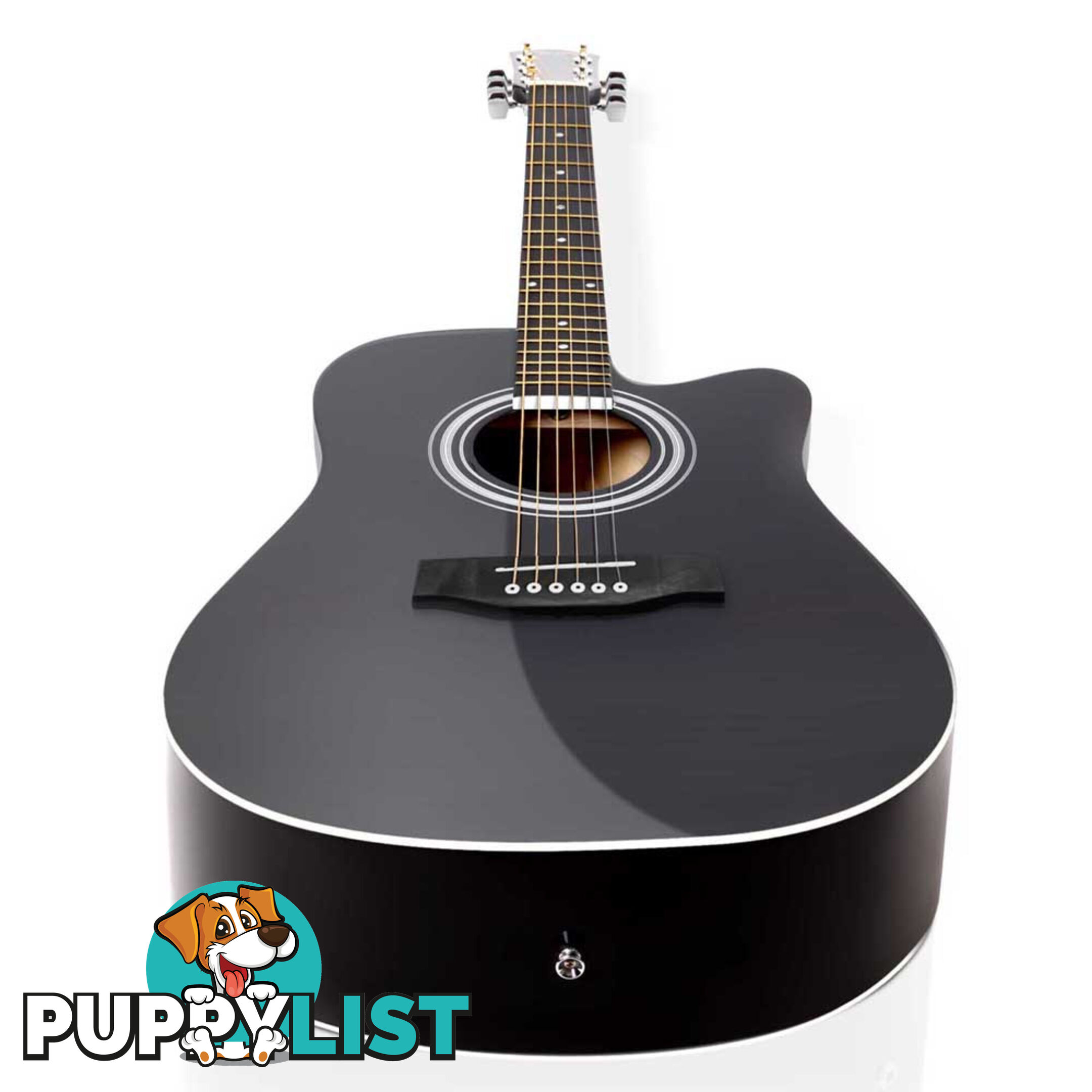 41 Steel-Stringed Acoustic Guitar Black