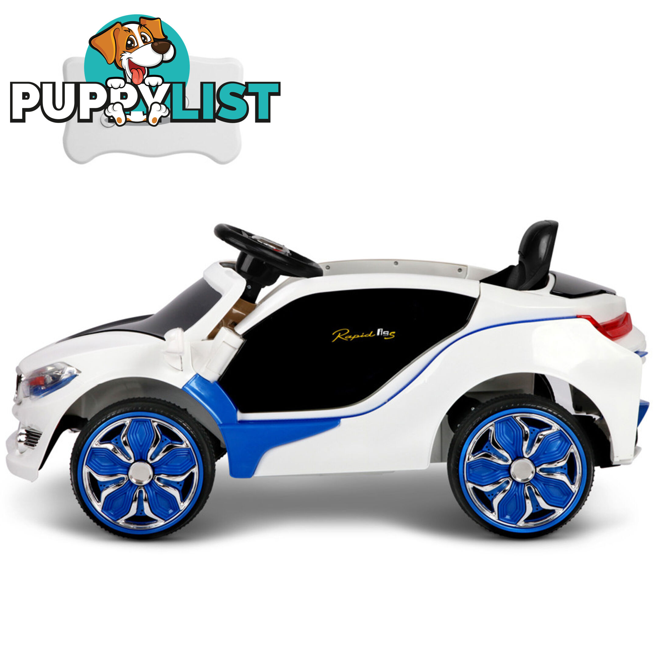 Kids Ride on Car w/ Remote Control Blue White