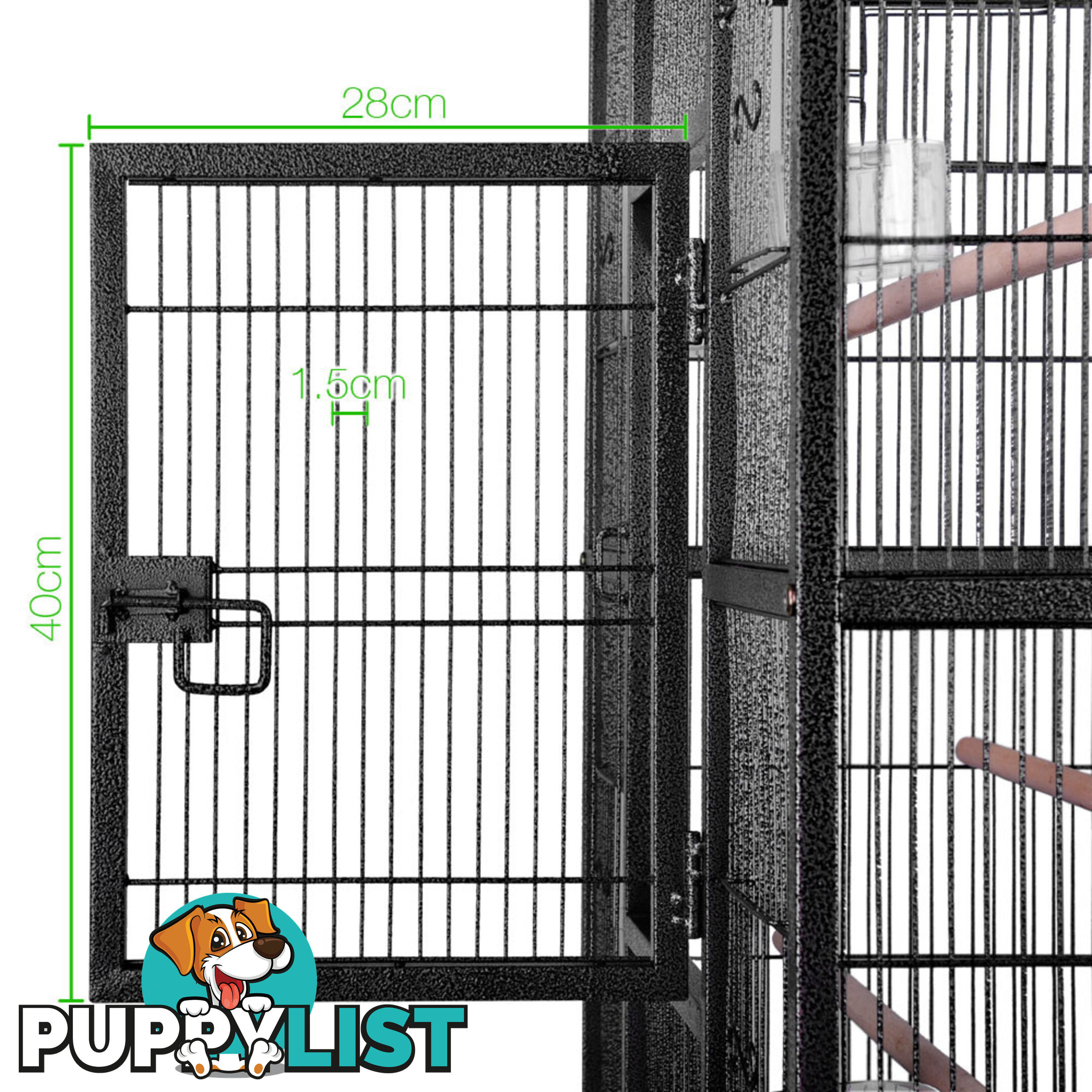 Pet Parrot Aviary Bird Cage w/ Wheels Stand 160cm Black