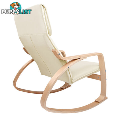 Bentwood Fabric Rocking Armchair Beige