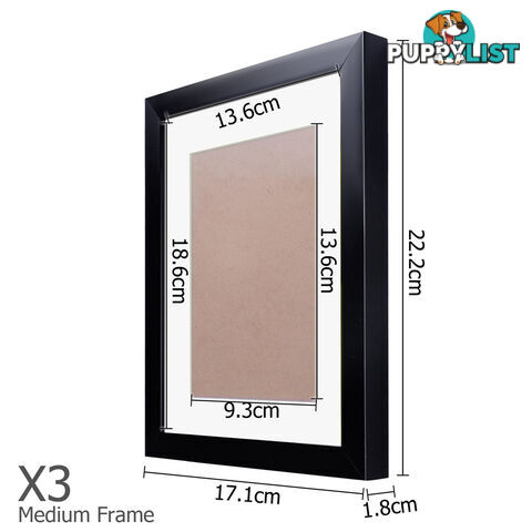 11 pcs Photo Frames Set Wall Black