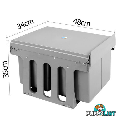 Duel Side Pull Out Rubbish Waste Basket 2 x 15L