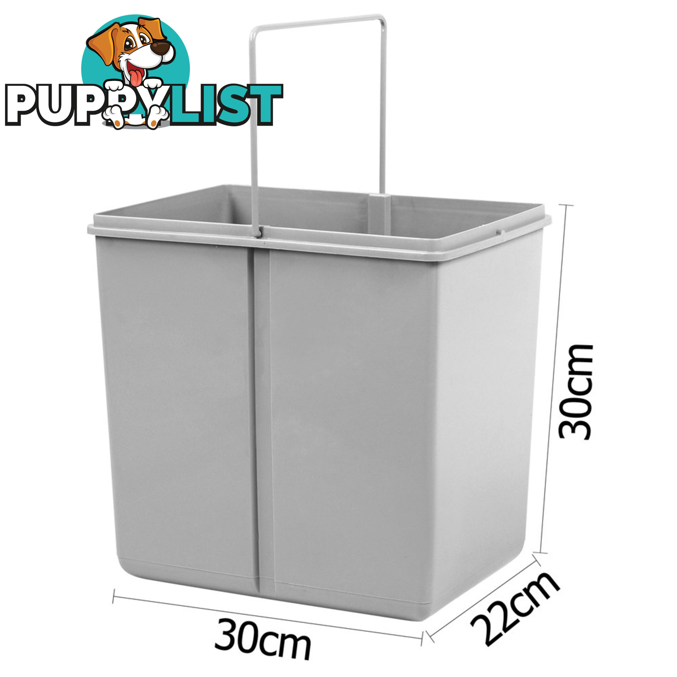 Duel Side Pull Out Rubbish Waste Basket 2 x 15L