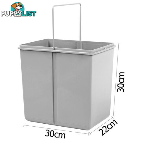 Duel Side Pull Out Rubbish Waste Basket 2 x 15L