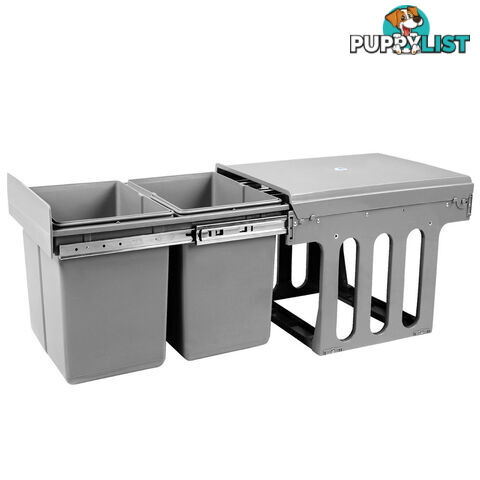 Duel Side Pull Out Rubbish Waste Basket 2 x 15L