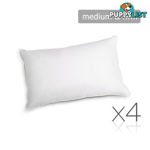 Set of 4 Pillows - 2 Soft & 2 Medium