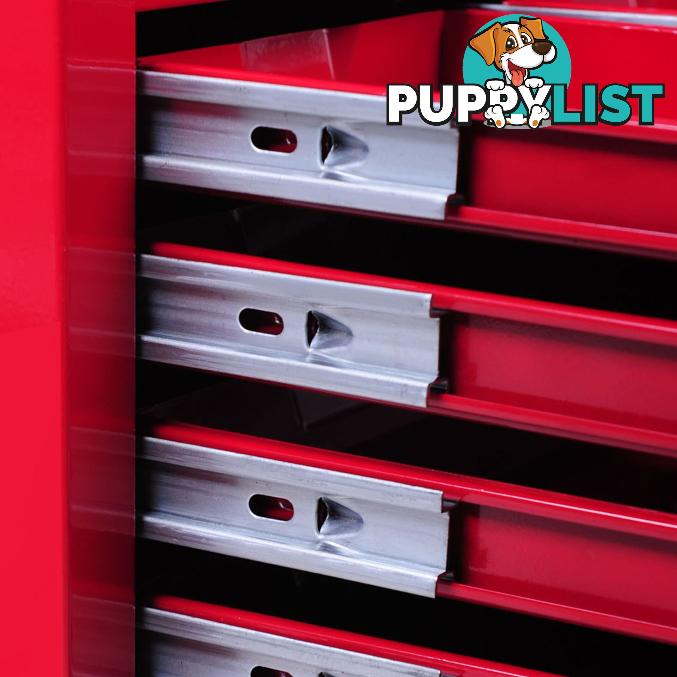 9 Drawers Tool Box Chest Red