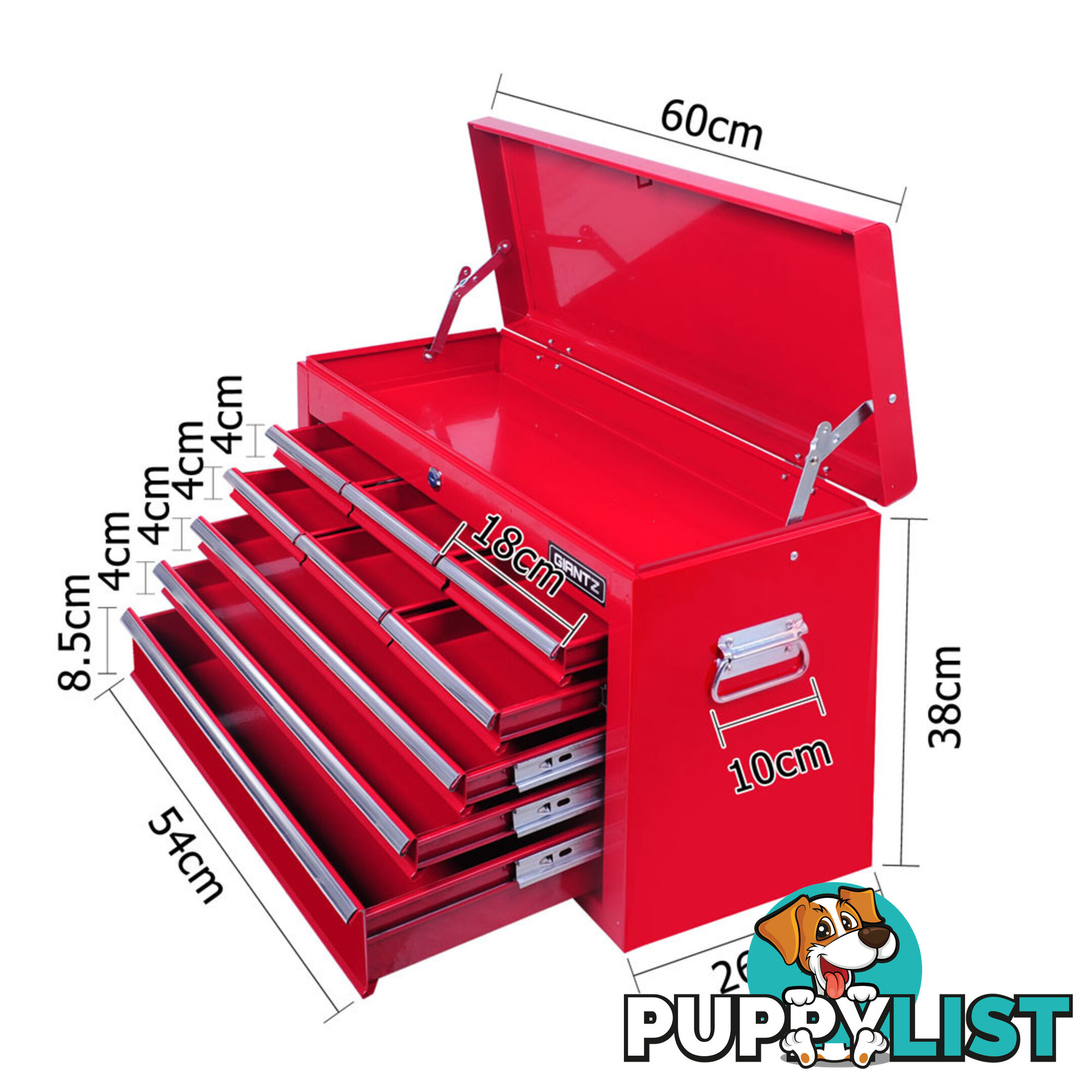 9 Drawers Tool Box Chest Red