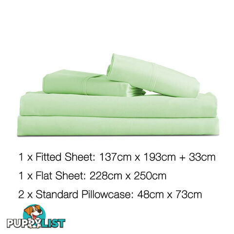 4 Piece Microfibre Sheet Set Double Green