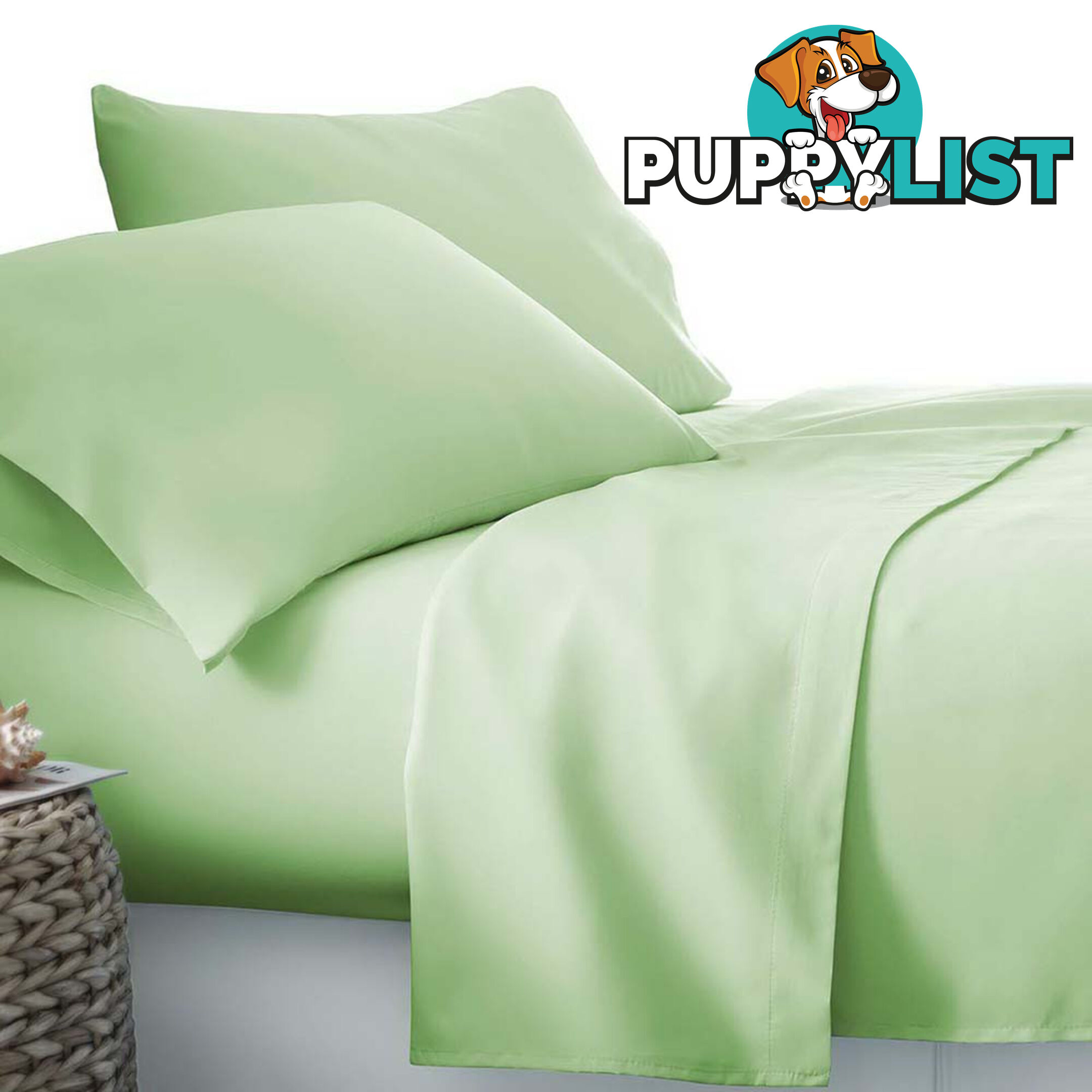 4 Piece Microfibre Sheet Set Double Green