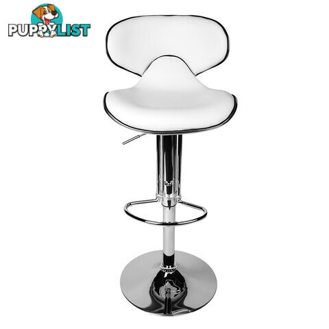 Set of 2 PU Leather Wooden Kitchen Bar Stool Padded Seat White