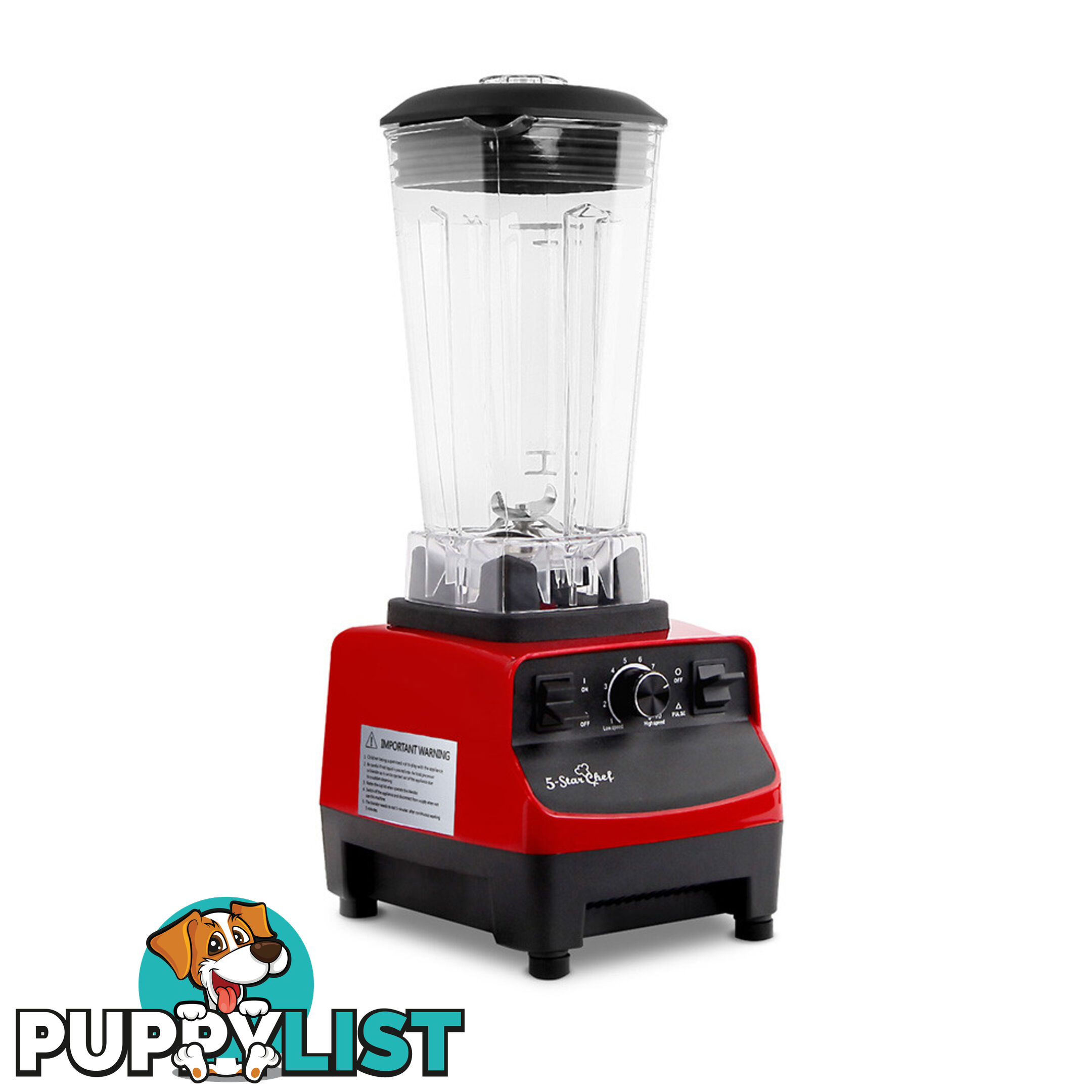 2-in-1 Food Processor & Blender 2L - Red