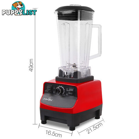 2-in-1 Food Processor & Blender 2L - Red