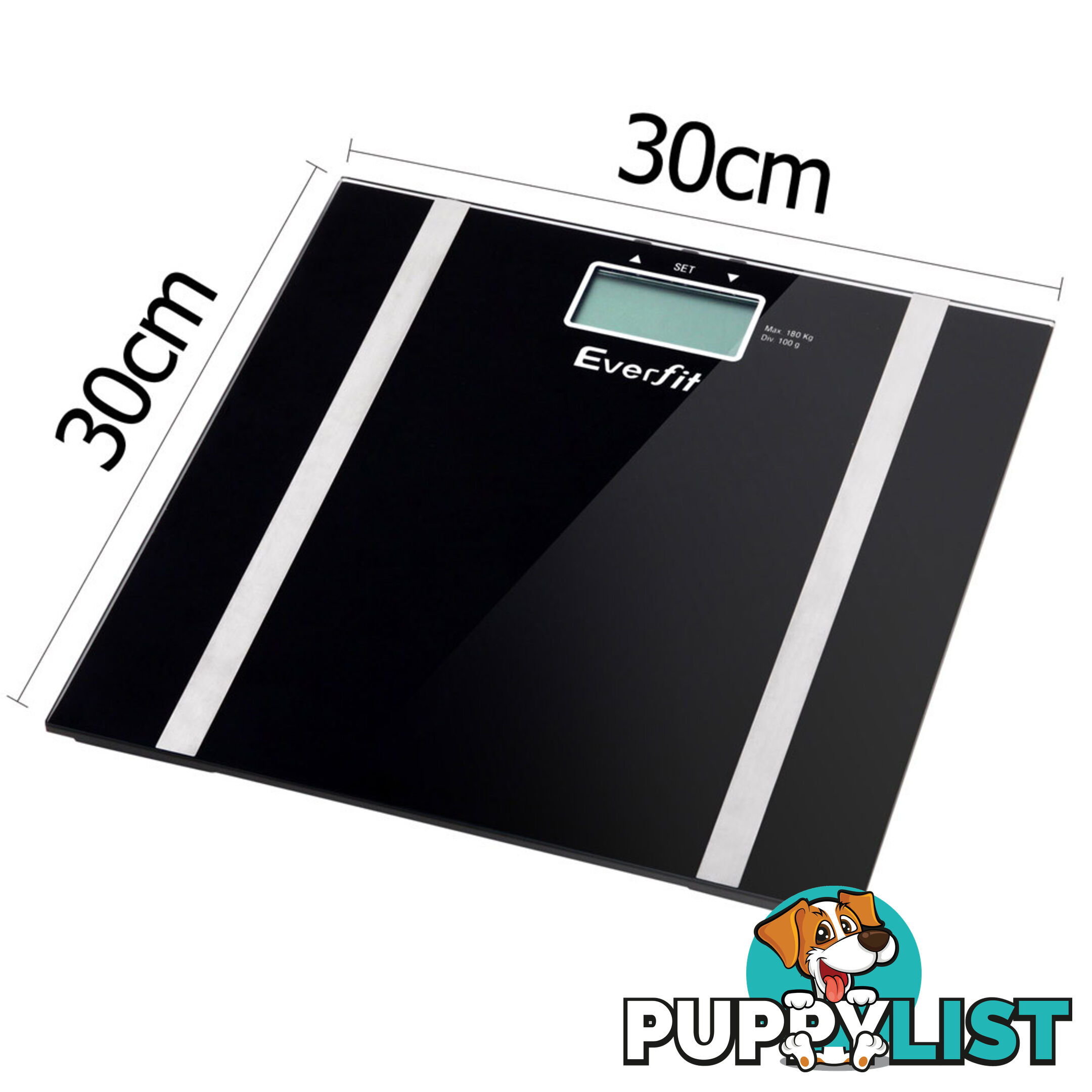 Electronic Digital Body Fat & Hydration Bathroom Glass Scale Black