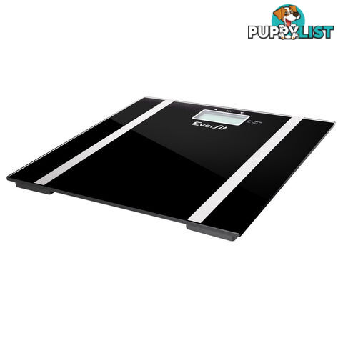 Electronic Digital Body Fat & Hydration Bathroom Glass Scale Black