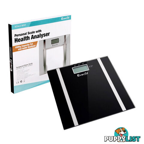 Electronic Digital Body Fat & Hydration Bathroom Glass Scale Black