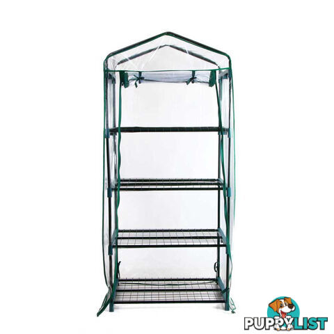 4 Shelf Greenhouse with Transparent PVC Cover