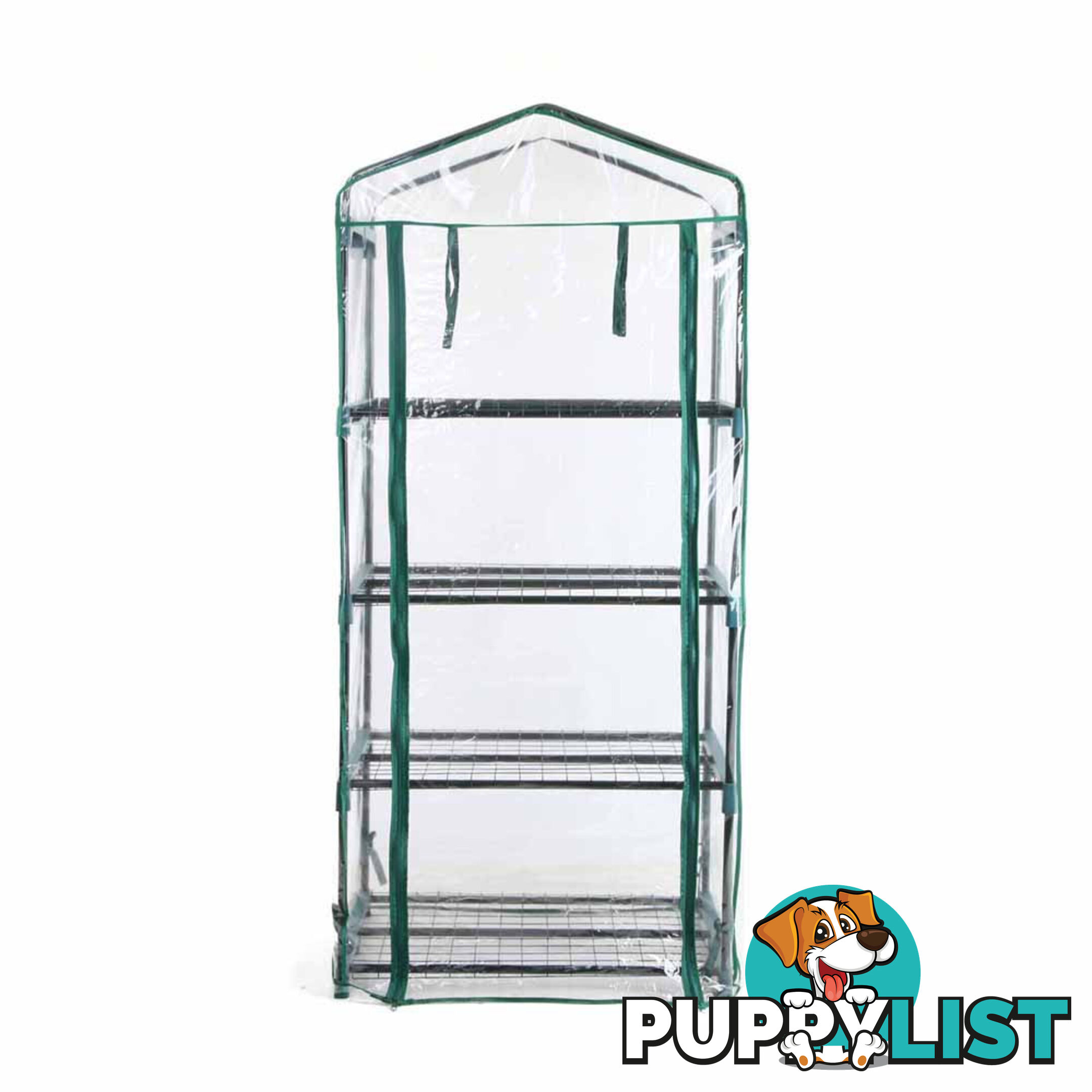 4 Shelf Greenhouse with Transparent PVC Cover