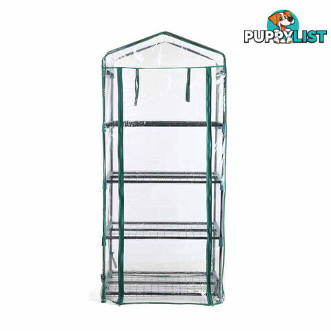 4 Shelf Greenhouse with Transparent PVC Cover