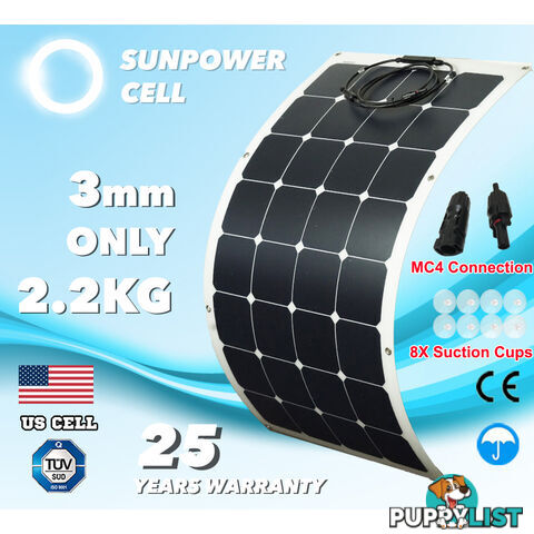 100W 12V FLEXIBLE SOLAR PANEL KIT GENERATOR CARAVAN CAMPING POWER MONO CHARGING