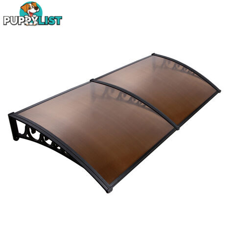 DIY Window Door Awning Cover Brown 100 x 200cm