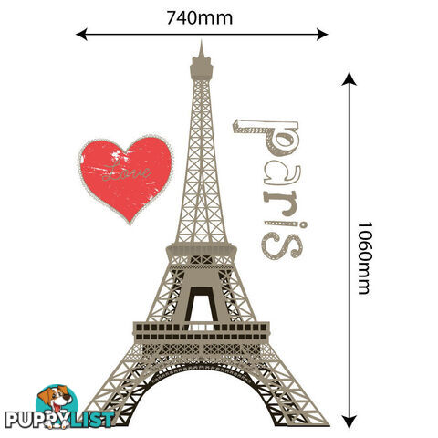 Extra Large Size Paris Eiffel Tower Wall Stickers - Totally Movable