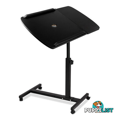 Rotating Mobile Laptop Adjustable Desk w/ USB Cooler White