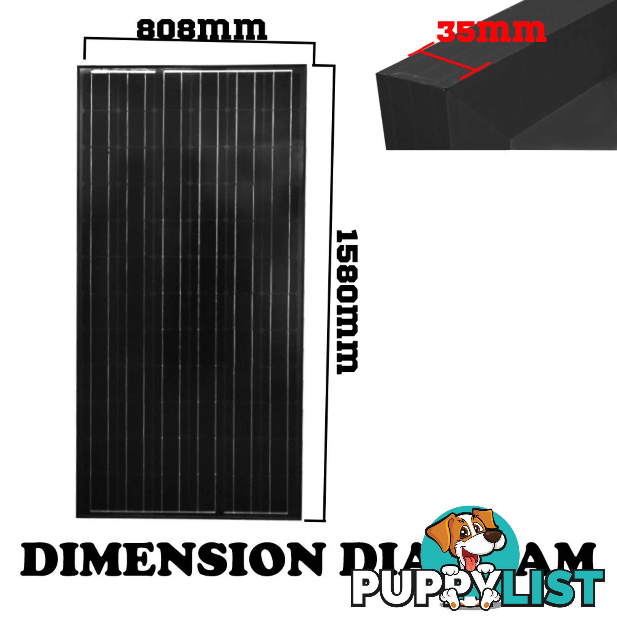 12V 220W Black Solar Panel Kit Caravan Camping Power Battery Charging