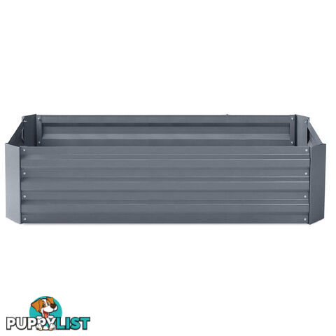 Galvanised Raised Garden Bed - 150 x 90 x 30cm - Grey