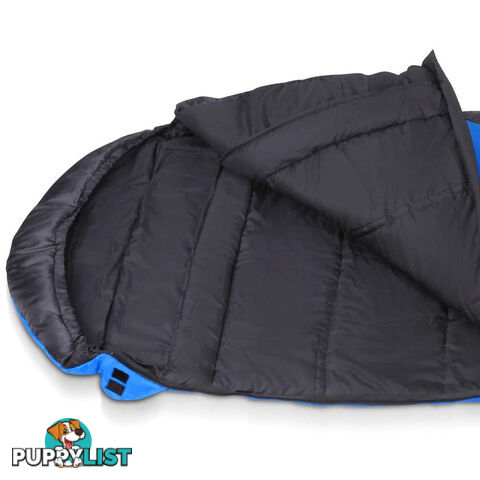 Camping Envelope Sleeping Bag Single Blue Black