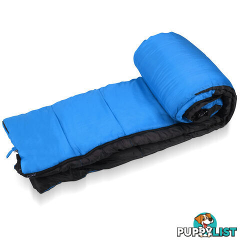 Camping Envelope Sleeping Bag Single Blue Black