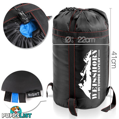 Camping Envelope Sleeping Bag Single Blue Black