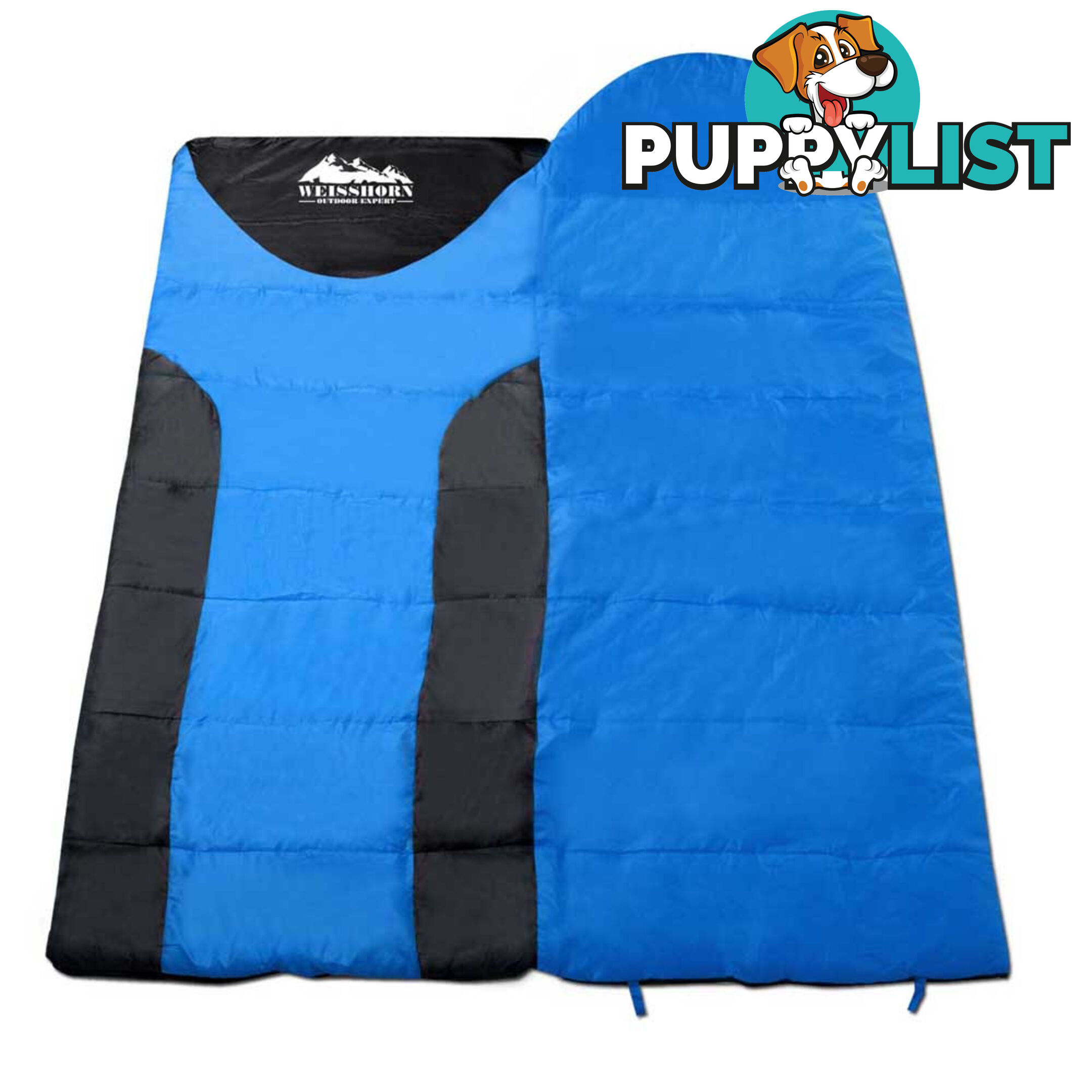 Camping Envelope Sleeping Bag Single Blue Black