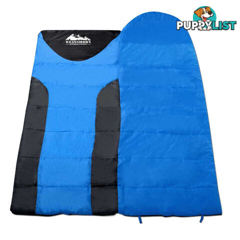 Camping Envelope Sleeping Bag Single Blue Black