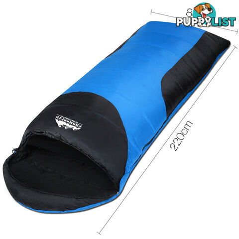 Camping Envelope Sleeping Bag Single Blue Black