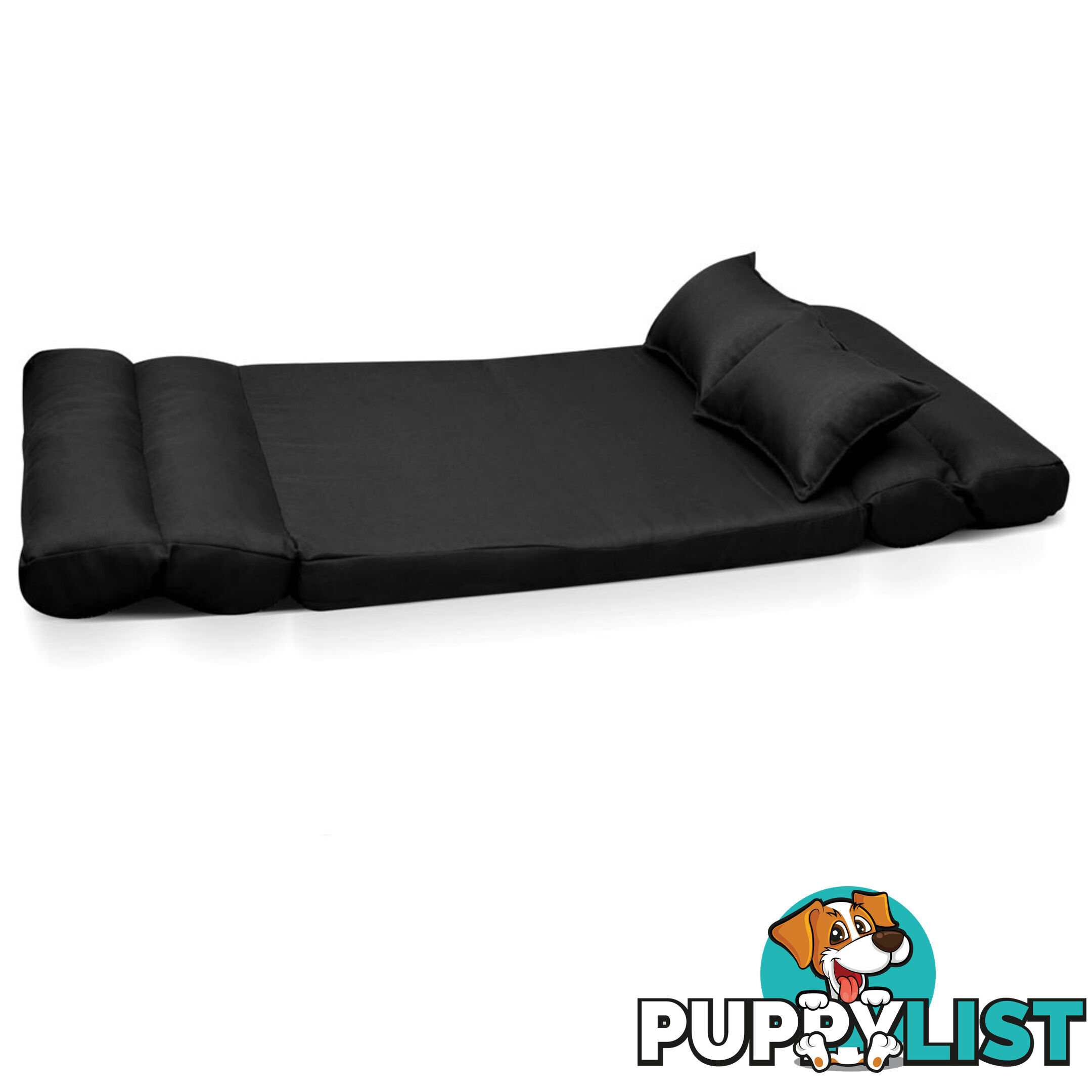 Double Size Adjustable Lounge Sofa - 5 positions Black