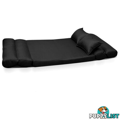 Double Size Adjustable Lounge Sofa - 5 positions Black