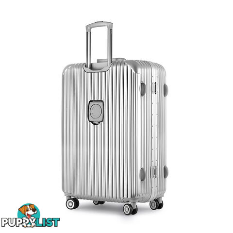 Hard Shell Travel Luggage with TSA Lock Silver