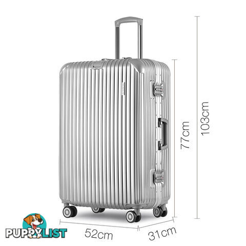 Hard Shell Travel Luggage with TSA Lock Silver