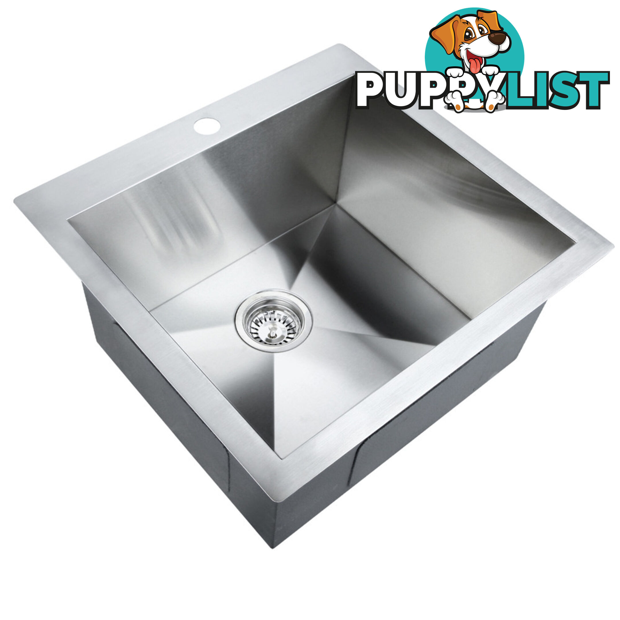 Stainless Steel Kitchen Laundry Sink with Strainer Waste 450 x 300mm