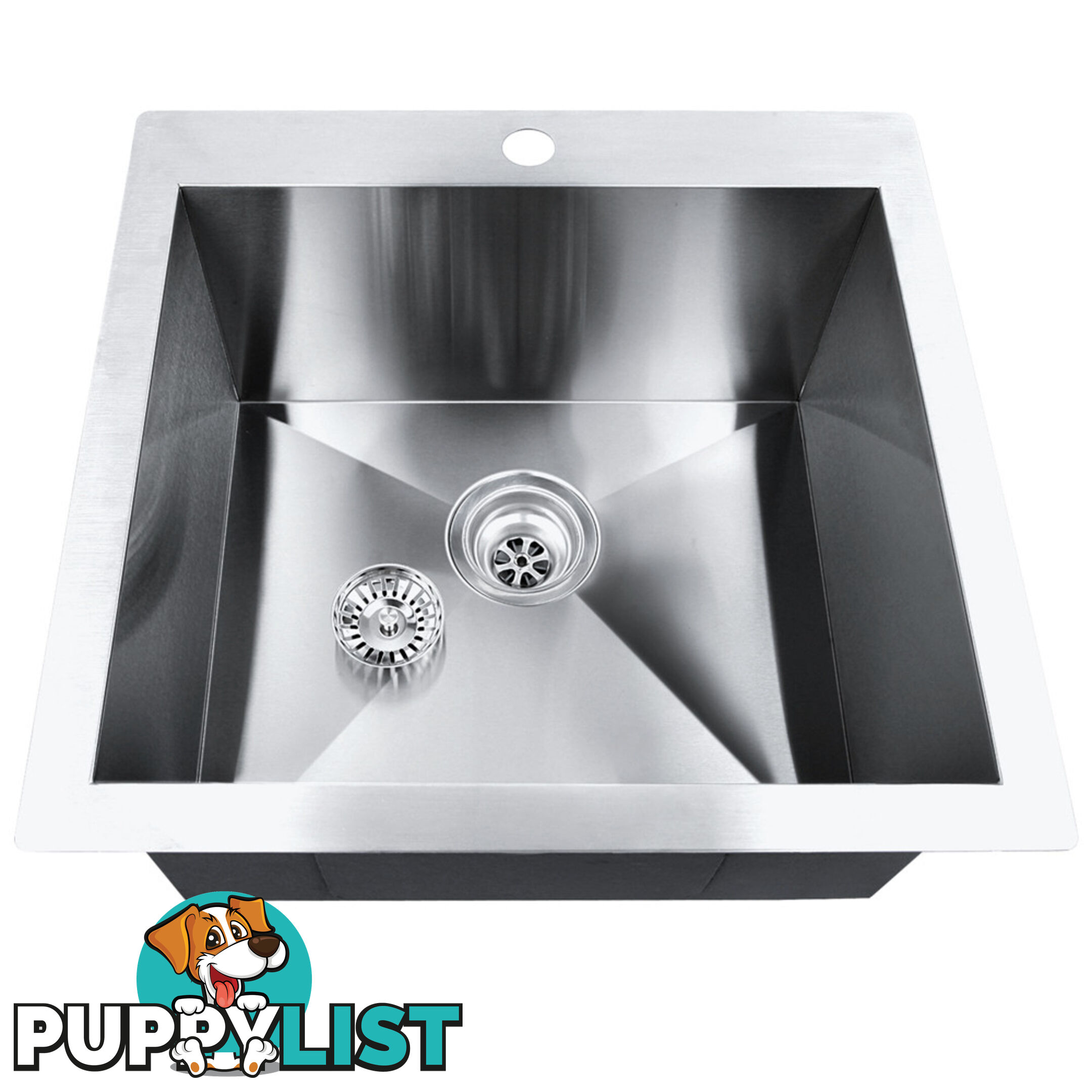 Stainless Steel Kitchen Laundry Sink with Strainer Waste 450 x 300mm