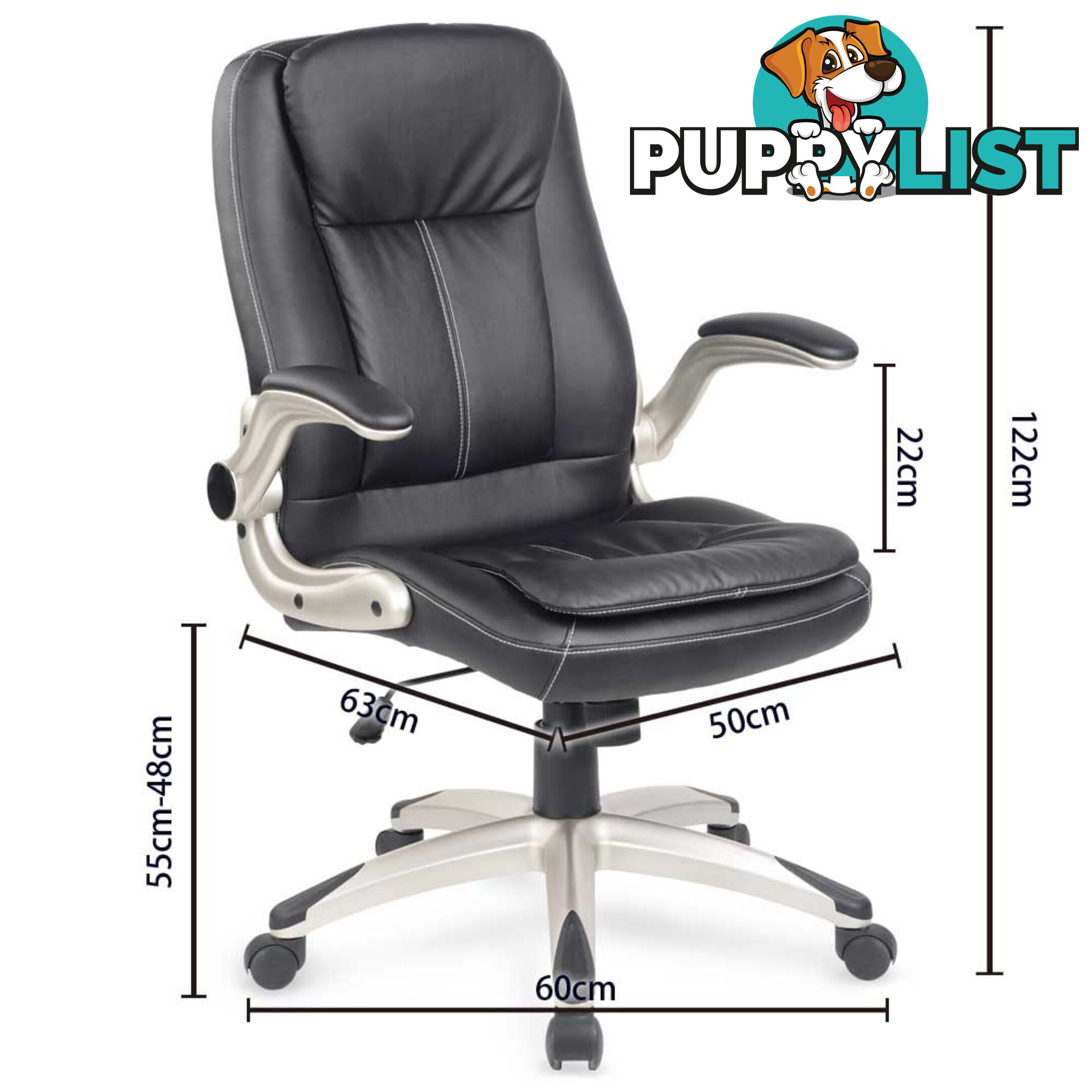 Executive PU Leather Office Computer Chair Black