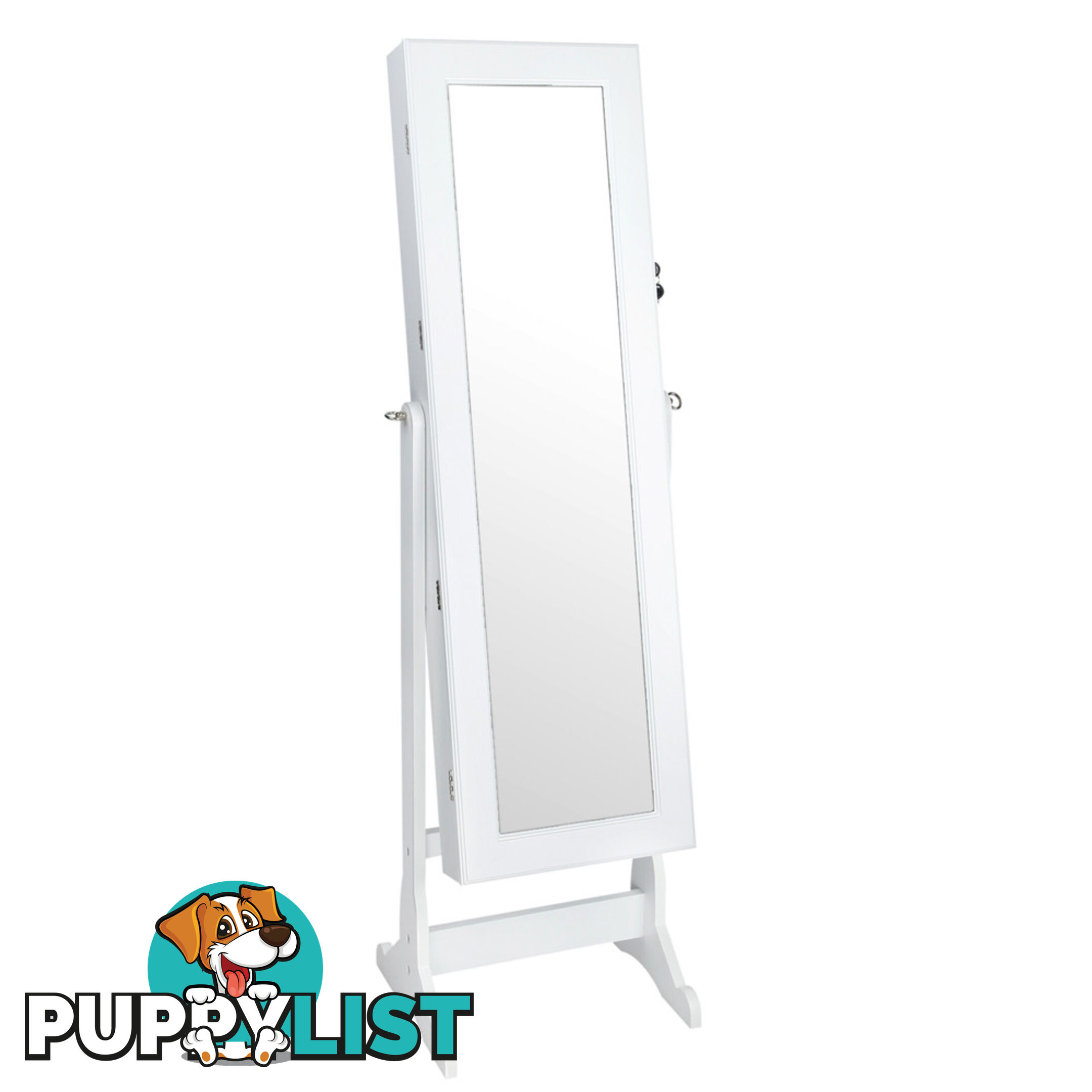 Mirror Jewellery Cabinet Storage 146cm White