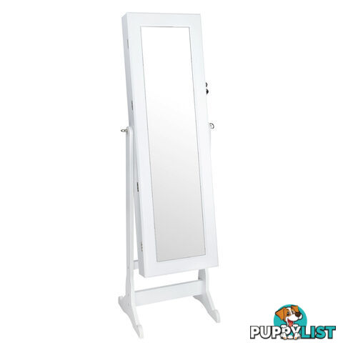 Mirror Jewellery Cabinet Storage 146cm White