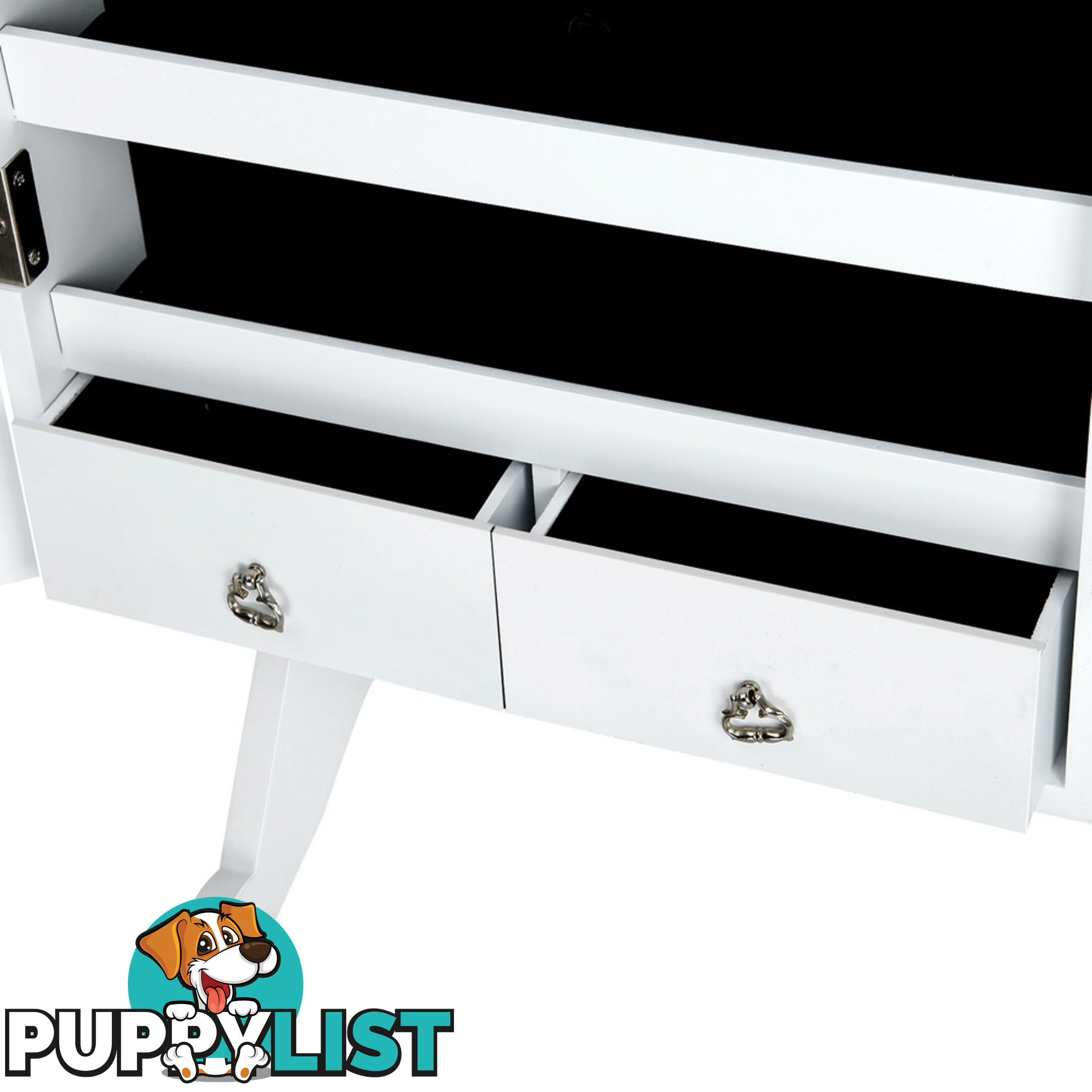 Mirror Jewellery Cabinet Storage 146cm White